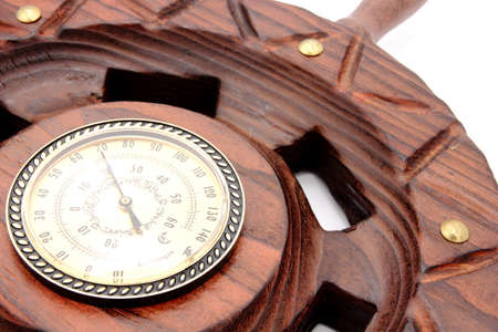 Thermometer on a boat rudder wheelのeditorial素材