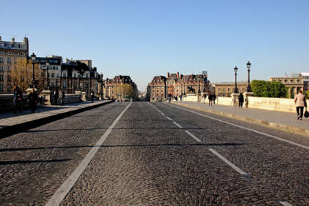 Paris architecture from a bridge of the Seine river.のeditorial素材