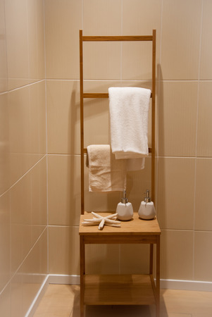 Bathroom decoration accessory,shower,soap,spa,cotton,creamの写真素材