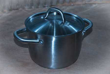 stainless pot old style kitchenの写真素材
