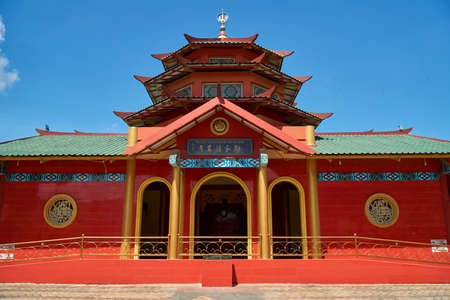Wide angle view of Muhammad Cheng Ho mosque in Batam, Indonesiaのeditorial素材