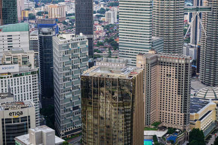 Close up view of Grand Hyatt hotel in Kuala Lumpur, Malaysiaのeditorial素材