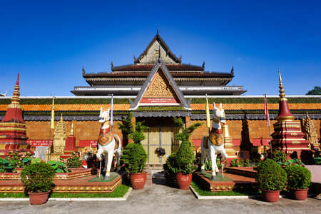 Beautiful architecture of Preah Promh Rath Pagoda in Siem Reap, Cambodiaの写真素材