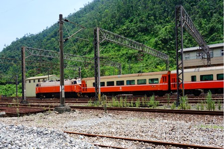 Taiwan Hualian County, rice rail electric locomotiveのeditorial素材