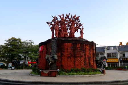 Ning'er County town sculptureのeditorial素材