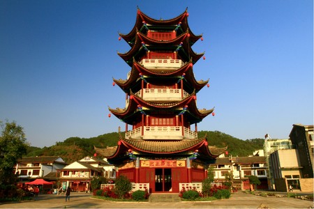 Pu'er Ning'er County town towerのeditorial素材