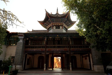 white town mosque at yuxi City asan countyのeditorial素材