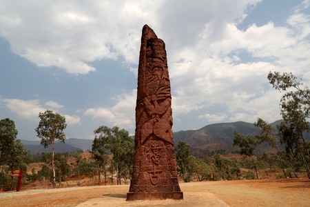 30th anniversary monuments found in Yuanmou apesのeditorial素材