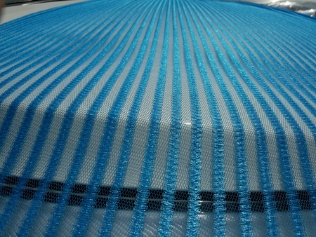 Blue netting lace texture fabric design showpieceの素材