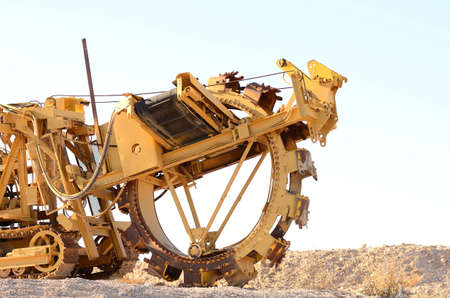 Large trenching machine in the Las Vegas Nevada desertの写真素材
