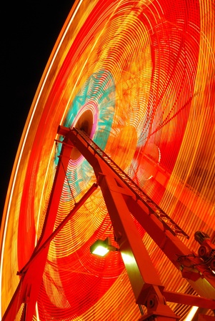 Ferris Lights, part of the midway at the 2009 Douglas County Fair in Roseburg Oregon at night.の写真素材