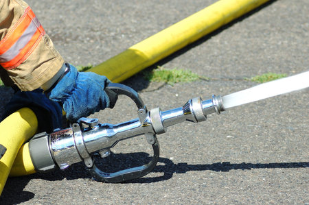 fire hose line set up for exposure protection in a kenyon loop