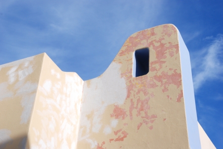 Modern Mexican Architecture and Blue Sky at a small shopping mall in Cabo San Lucas, Mexicoのeditorial素材