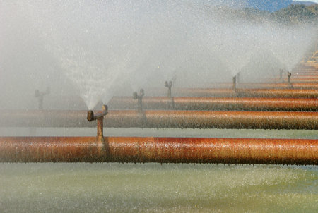 Roseburg Forest Products water treatment plant using 1 ton Chlorine Cylinders at Dillard OR の写真素材