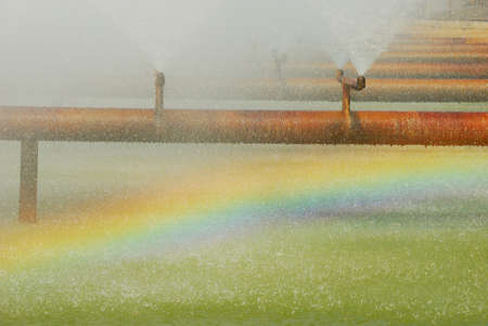 Hot water processing plant using evaporation, chlorine and sulfuric acid to improve water quality at a industrial manufacturing plantの写真素材