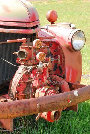 Shaniko Fire Department fire engine in a field on the outskirts of the near ghost town of Shaniko Oregon at the intersection of Interstate 97 and State 218.の写真素材