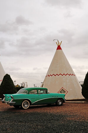 HOLGATE, AZ, USA - NOVEMBER 20, 2013: Wigwam Motel in Holgate Arizona along the original Route 66 remains as a reminder of yesterdaysのeditorial素材