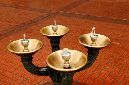 One of fifty two Public Benson Bubbler fountains are unique to the downtown area of Portland Oregon,