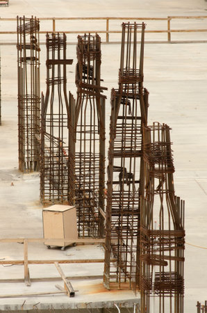 Steel construction building steel bars of a construction project