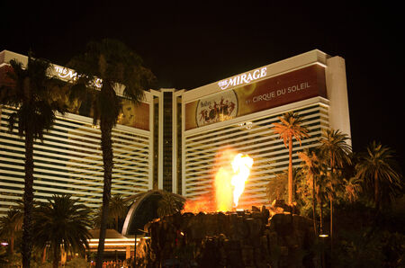 LAS VEGAS - JUNE 22, 2014: Mirage Las Vegas hotel and casino in Las Vegas, Nevada. The Mirage opened on November 22, 1989, Known for its nightly eruptions on the stripのeditorial素材