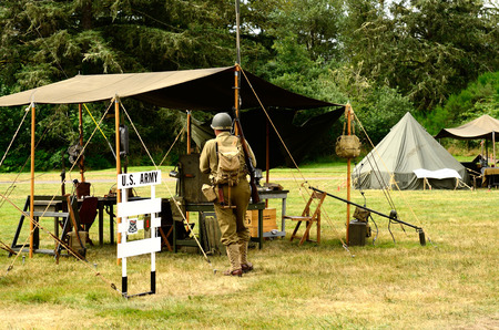 Structures of a an old coastal military base, Fort Stevens State Park is near Astoria Oregonのeditorial素材