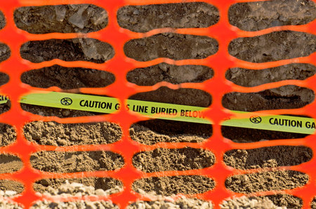 Natural Gas lines in a utilities trench at a commercial development building site