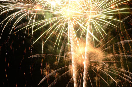Independence day fireworks against a clear sky July 4th celebration in Oregon