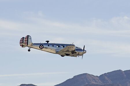 Beechcraft Model 18, (USAAF) C-45 Expeditor, Nellis Air Force Base, Aviation Nation 2014 airshowのeditorial素材