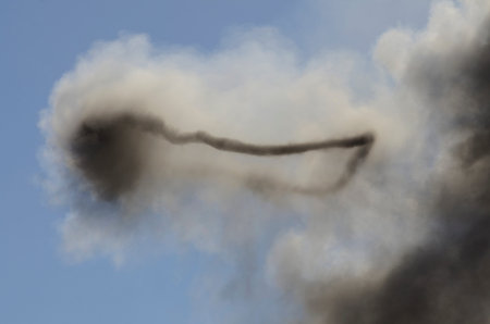 Explosions as part of a demonstration at Nellis Air Force Base, Aviation Nation 2014 airshow