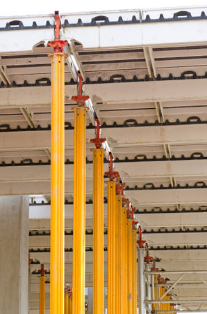 Lift supports for a new floor constuction on a concrete and steel modern construction building