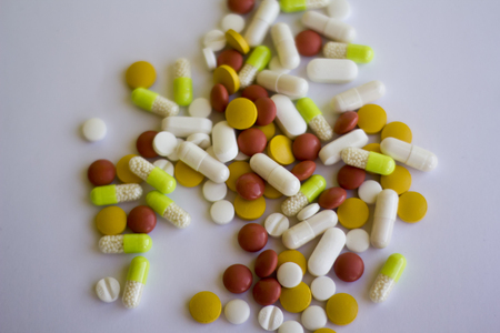 Medical pills from aboveの写真素材