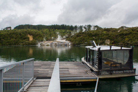 Blue Spring landscape, Te Waihou Walkway, New Zealandの写真素材