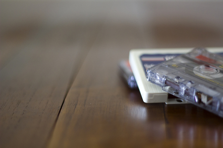 Retro Audio cassette tapes. Copy Spaceの写真素材