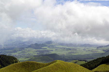 Green hills landscapeの写真素材