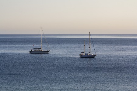 Sailboats in the seaの写真素材