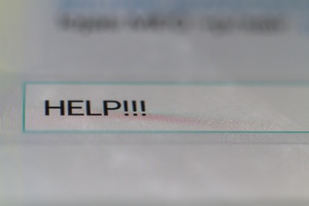 Message asking for help on the mobile phoneの写真素材