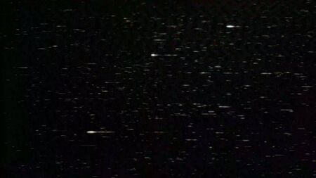 No TV signal, interference, television noise. Background useの写真素材