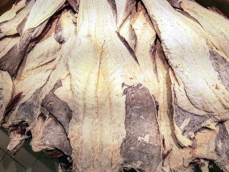 Top view of Dried Salted Cod