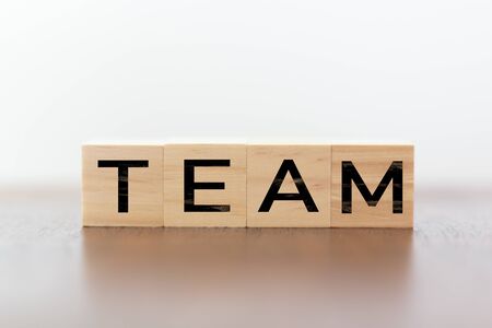 Team word written on wooden cubesの写真素材