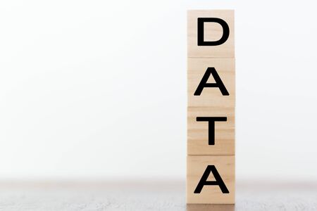 DATA word written on wooden cubes with copy spaceの写真素材
