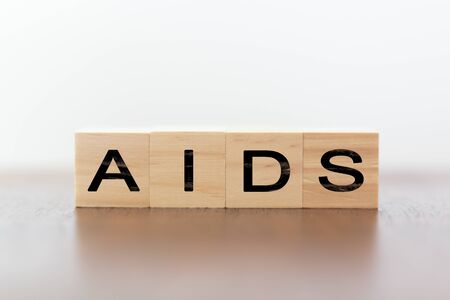AIDS written on wooden cubesの写真素材