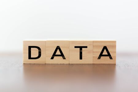 DATA word written on wooden cubesの写真素材