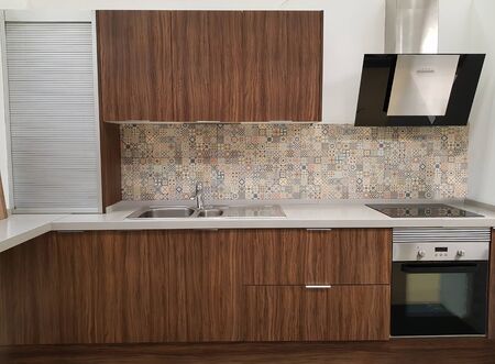 Small and modern kitchen interiorの写真素材