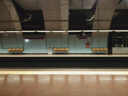 Underground metro station with no peopleの写真素材