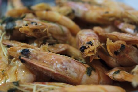 Group of fried prawnsの写真素材