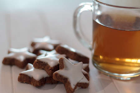 Homemade cookies and teaの写真素材