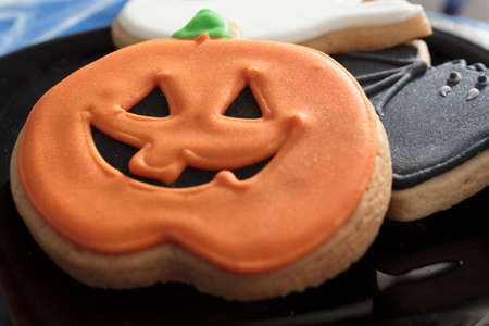 Close-up of halloween cookiesの写真素材