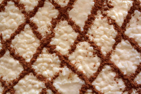 Full frame shot of delicious rice pudding with cinnamonの写真素材