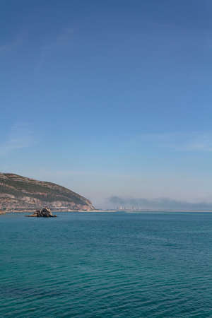 Coastal landscape of the Arrabida in Portugalの写真素材