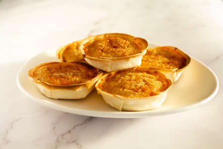 Traditional Portuguese cheesecakes called Queijadas de Sintraの写真素材